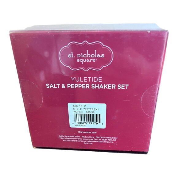 St. Nicholas Square Hand Painted Yuletide Snowman Salt & Pepper Shaker Set NEW - Picture 5 of 5